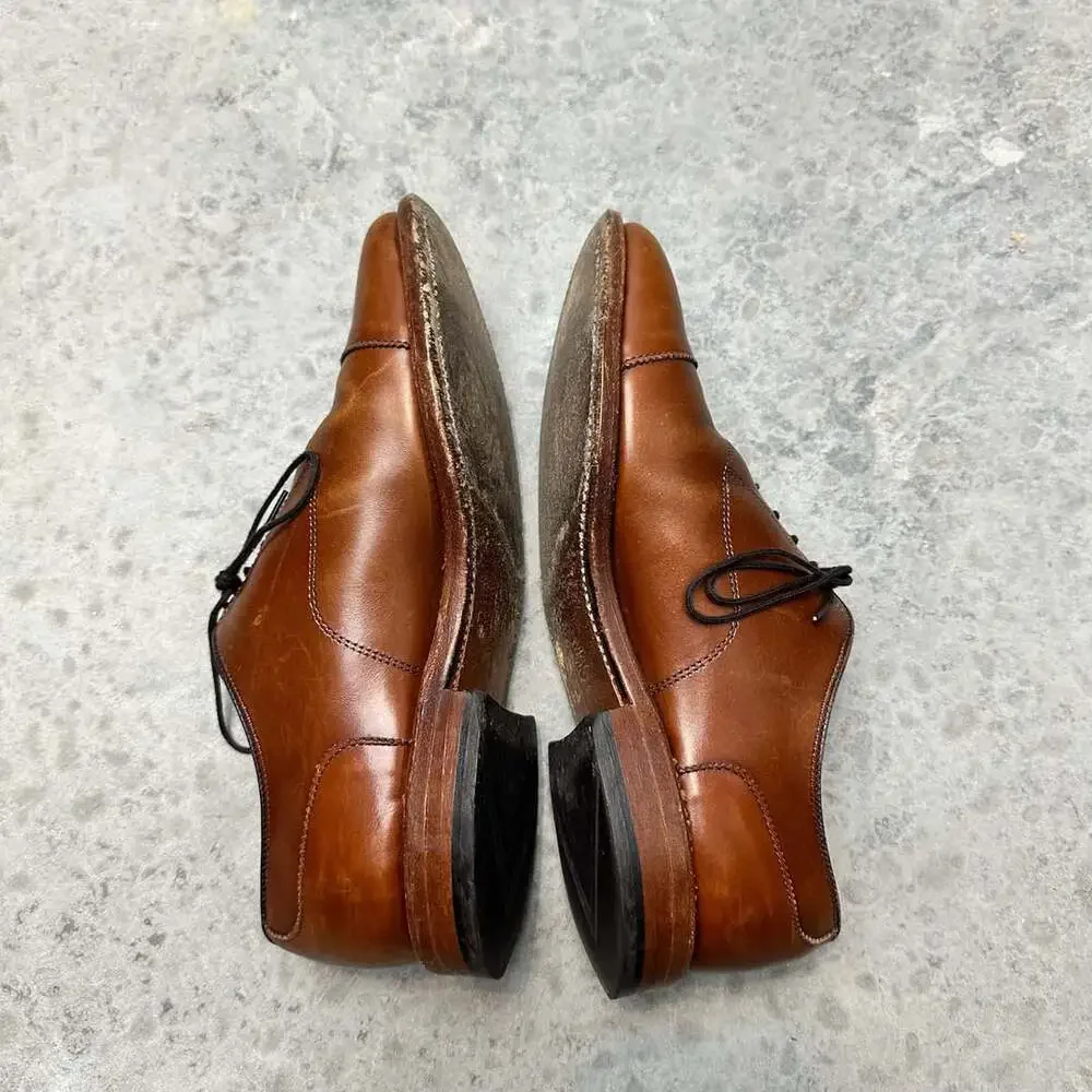 Allen Edmonds Niles Brown Leather Cap-Toe Dress Shoe - 7E
